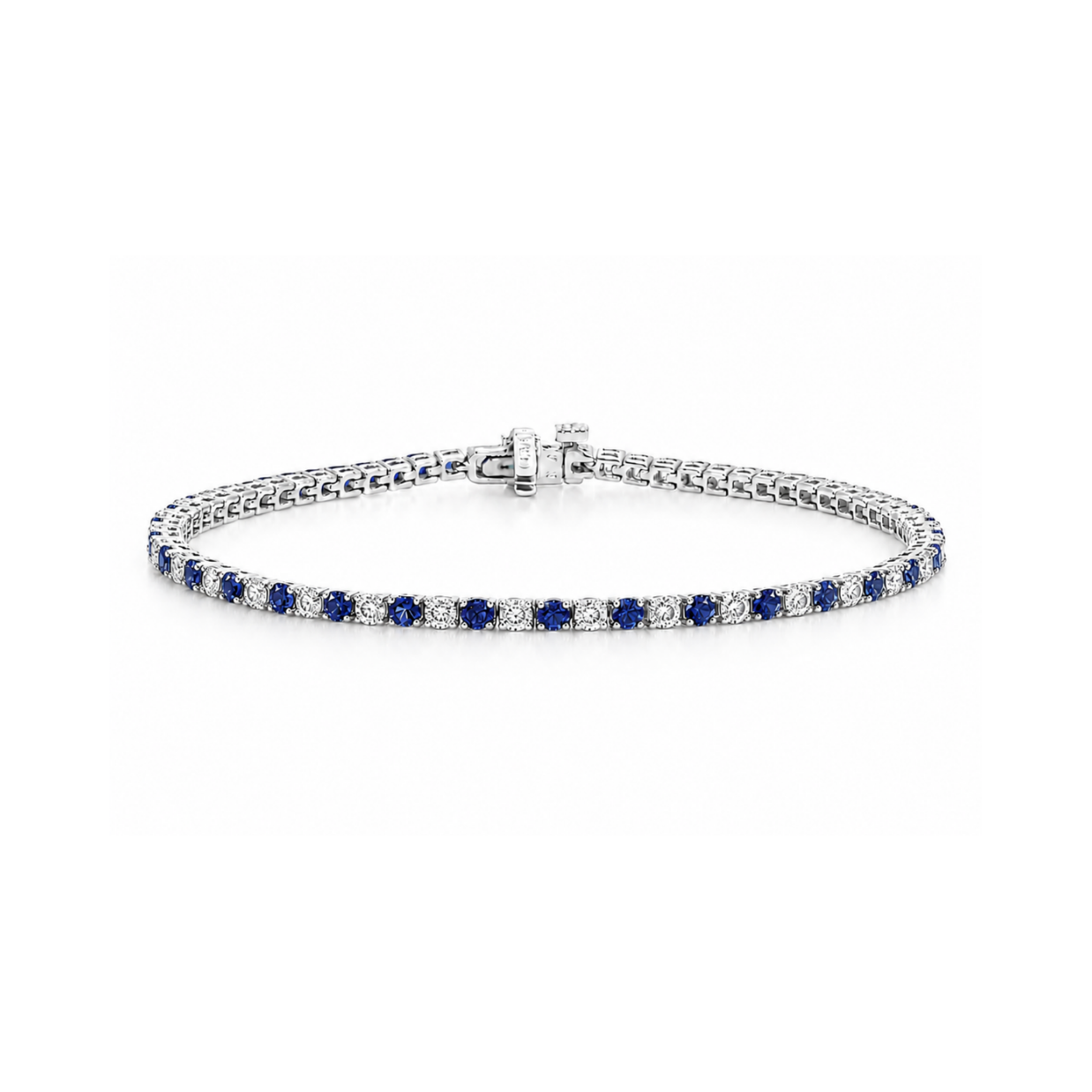 Alternating Sapphire and Diamonds Tennis Bracelet