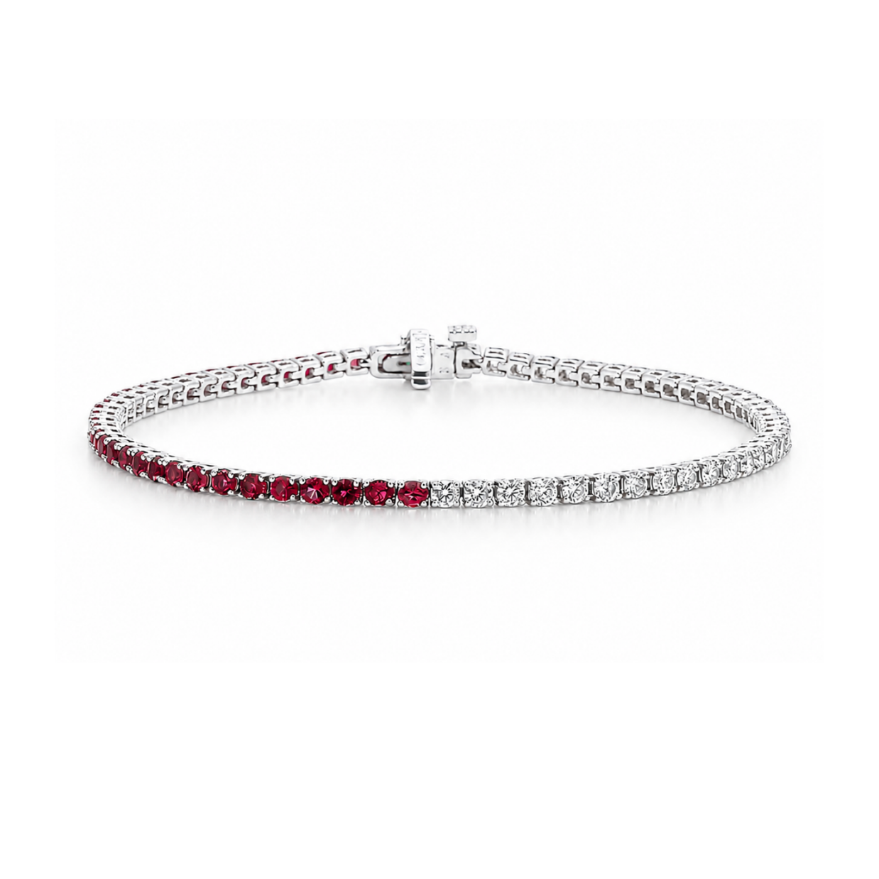 Half Gemstones and Half Diamonds Tennis Bracelet