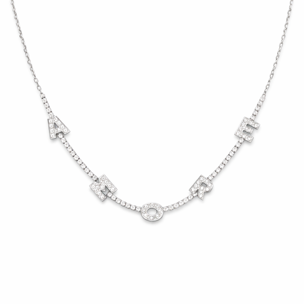 Amore Half Tennis Necklace