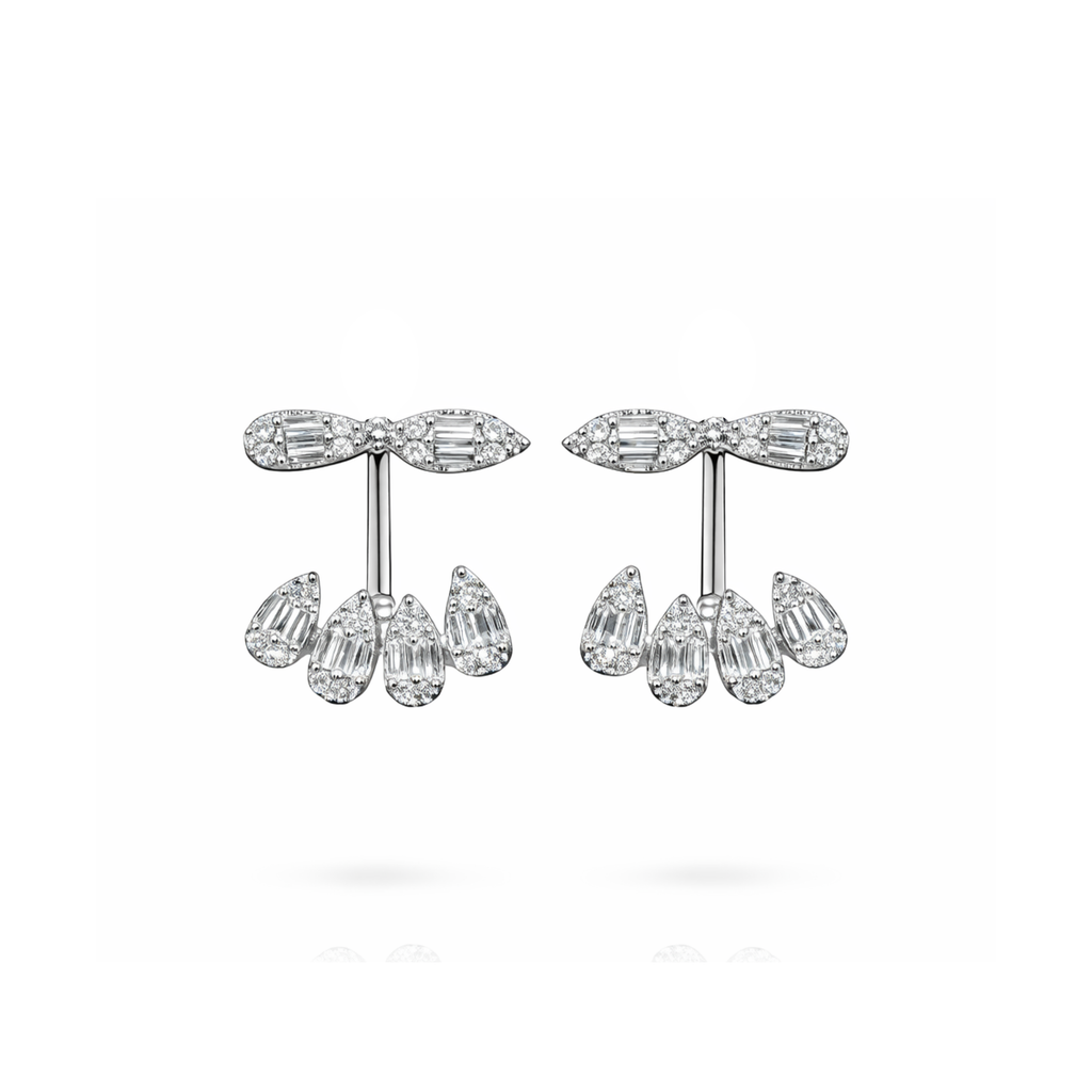 Aqua Diamond Jacket Earring