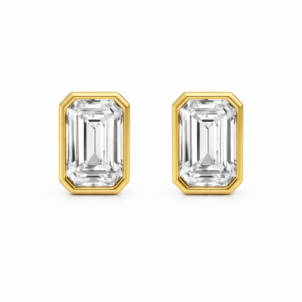 Bezel Diamond Studs