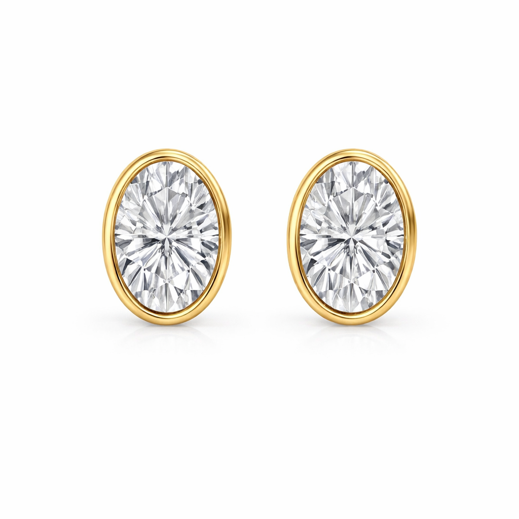 Bezel Diamond Studs