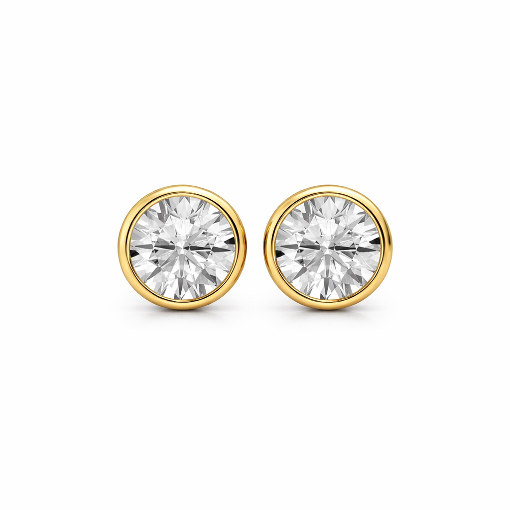 Bezel Diamond Studs