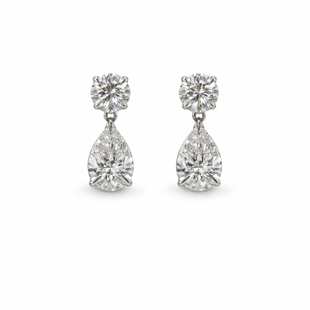 Caviar Two Diamond Earrings