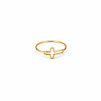 Cross Thin Gold Ring