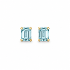 Emerald Aquamarine Solitaire Studs