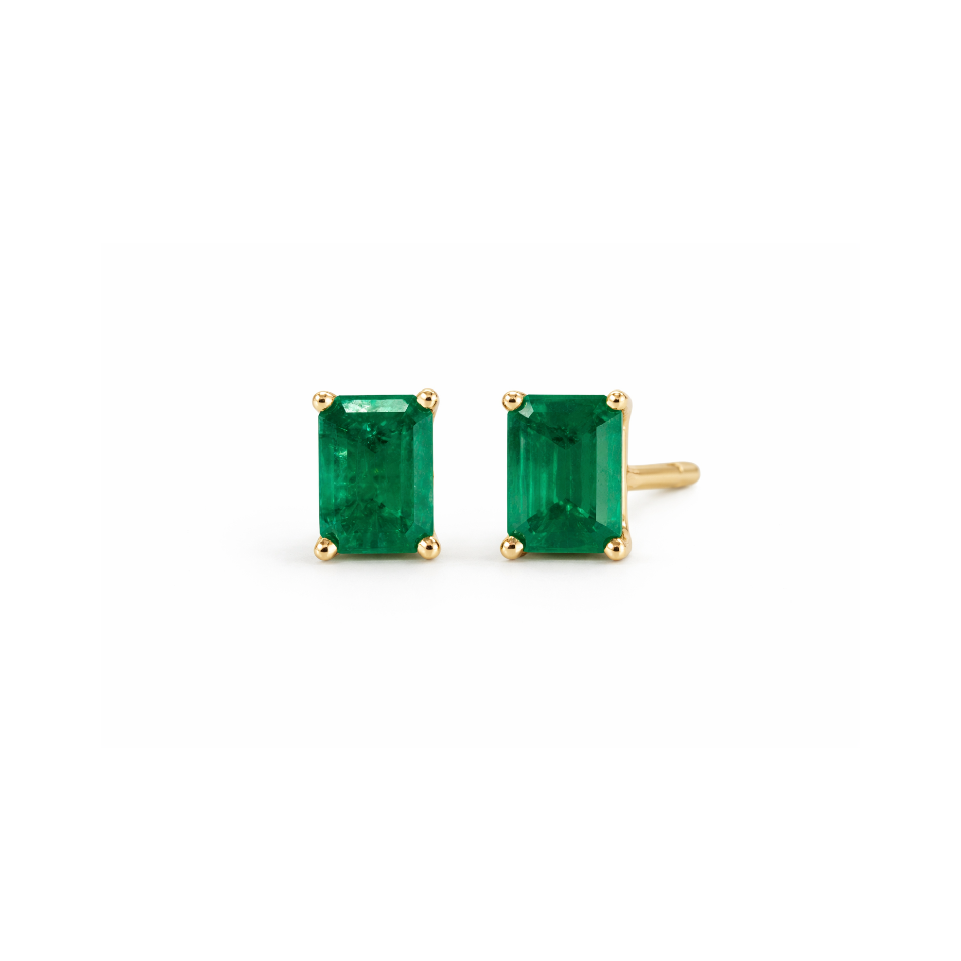Solitaire Emerald Earrings