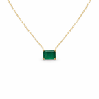 Small Gianna Solitaire Emerald Necklace