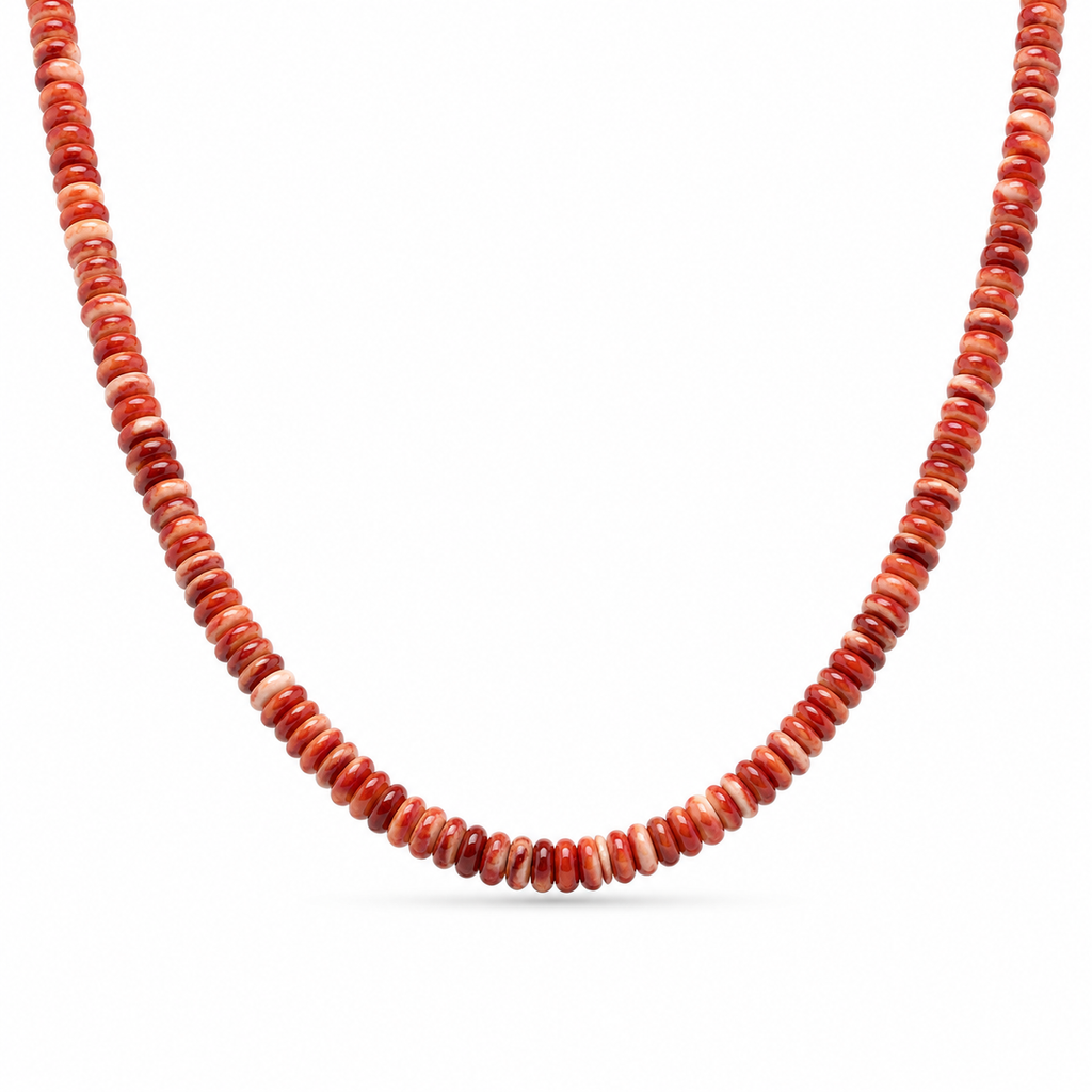 Gio Red Spiny Oyster Beaded Necklace