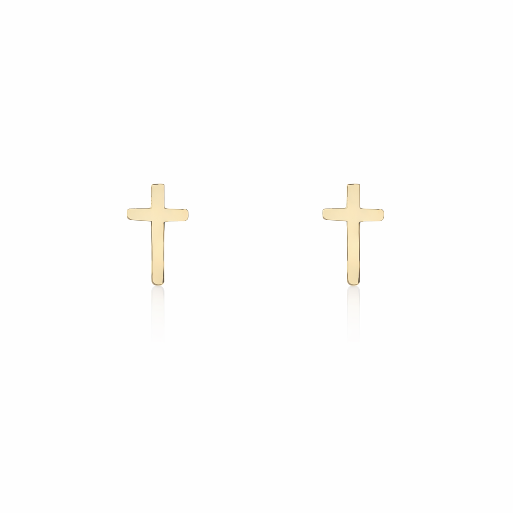 Gold Cross Studs