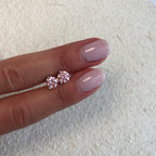 Round Pink Diamond Studs