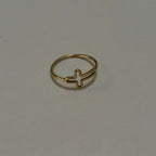 Cross Thin Gold Ring