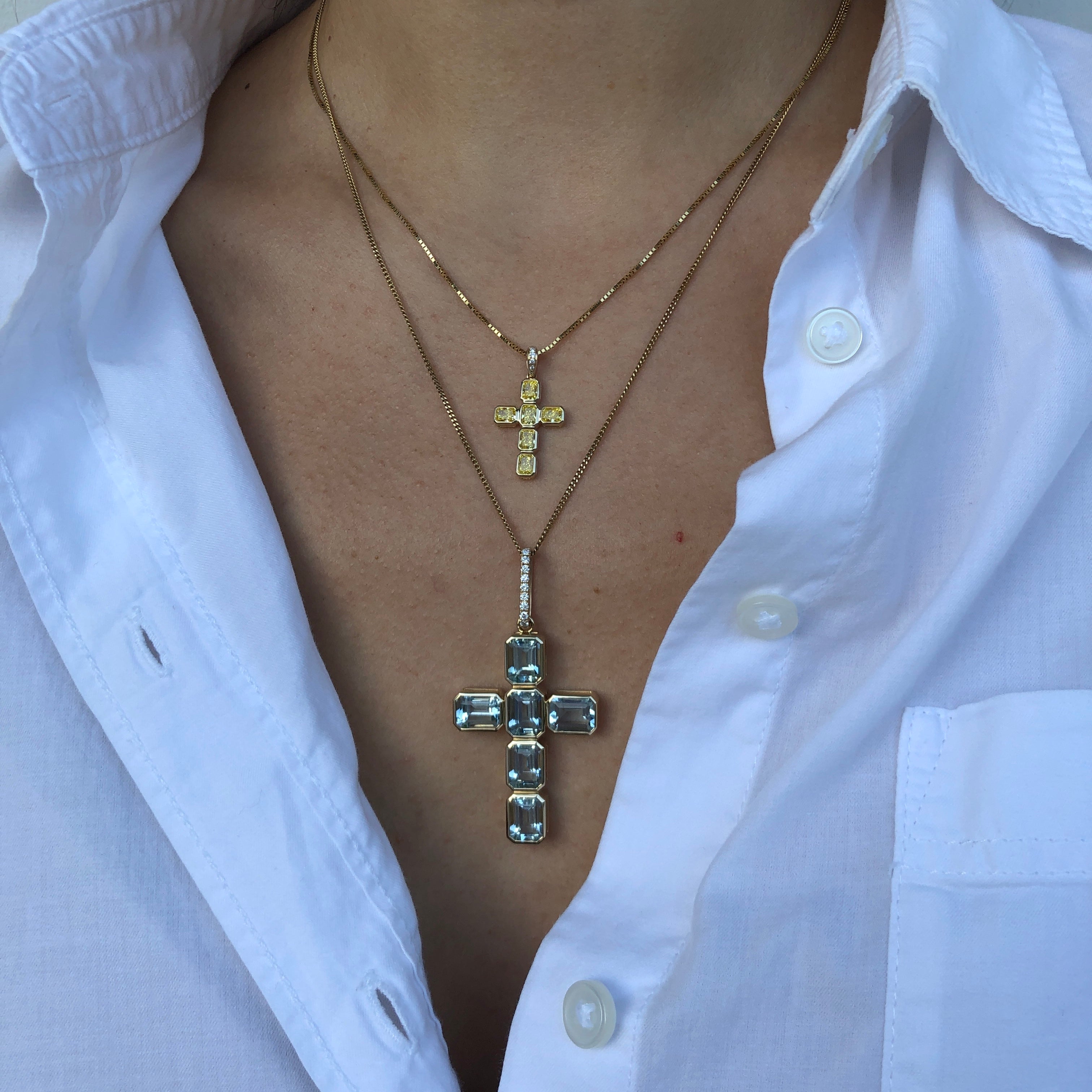 Small Signature Basilica Cross Pendant