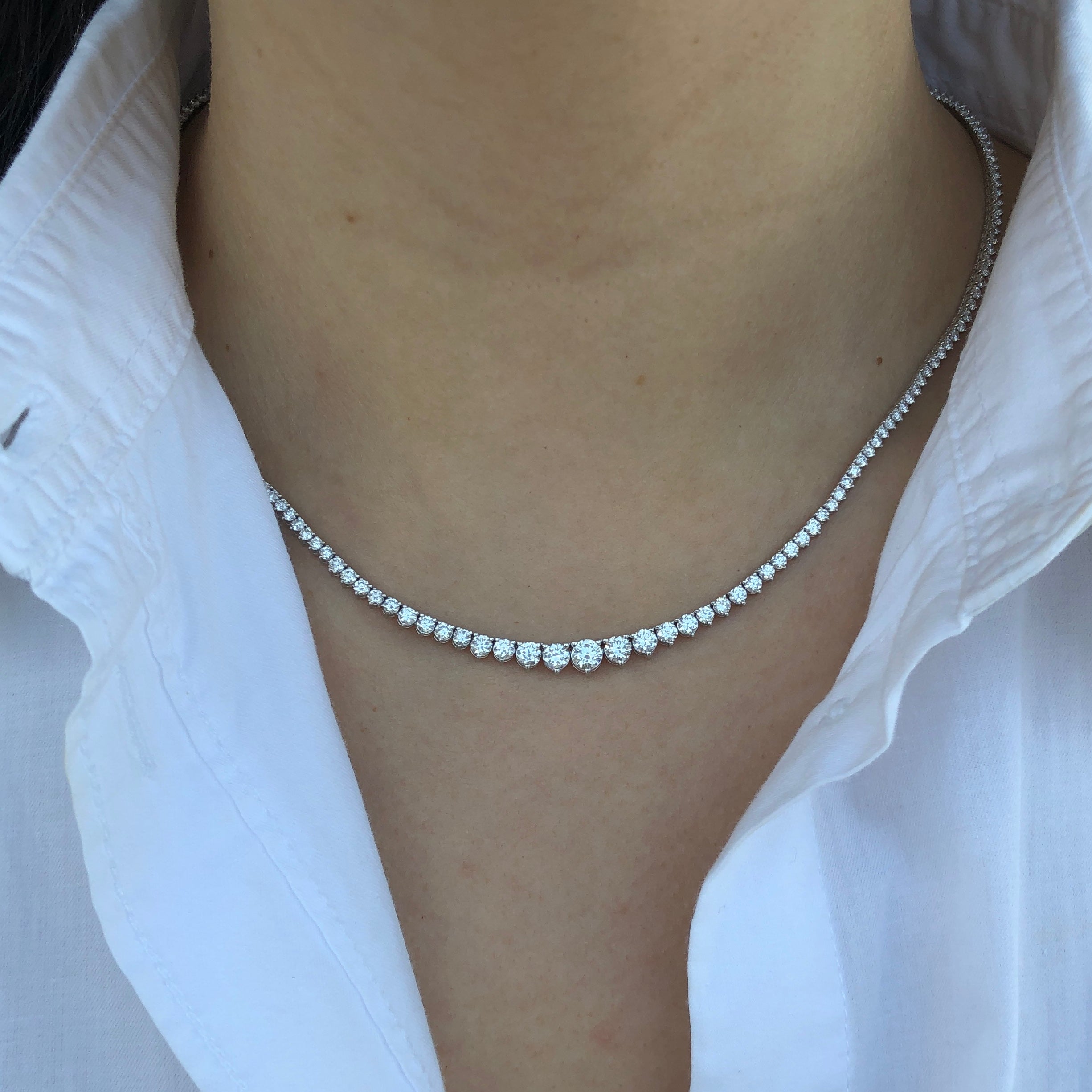 6 CT Graduated Tennis Necklace