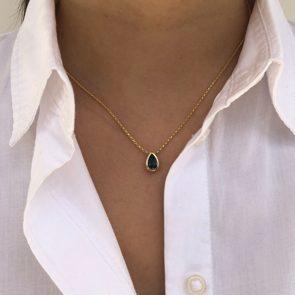 Drop Gemstone Pear Pendant