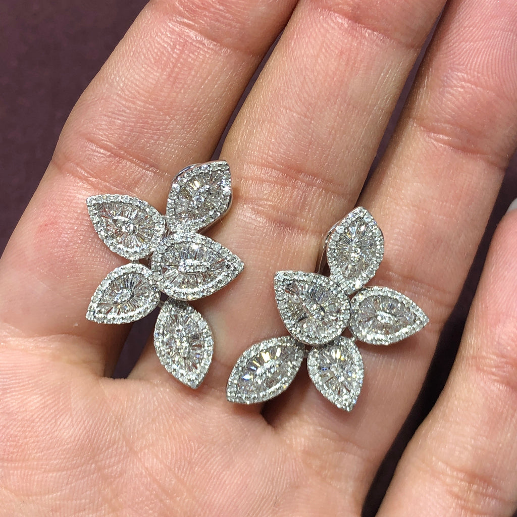 Rosetta Baguette Pear Earrings