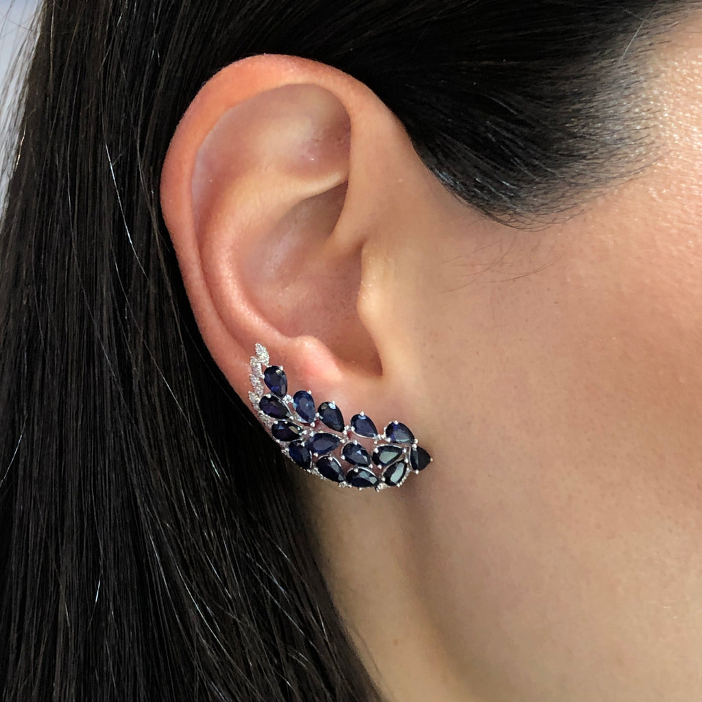 Marbella Sapphire Crawler Earrings