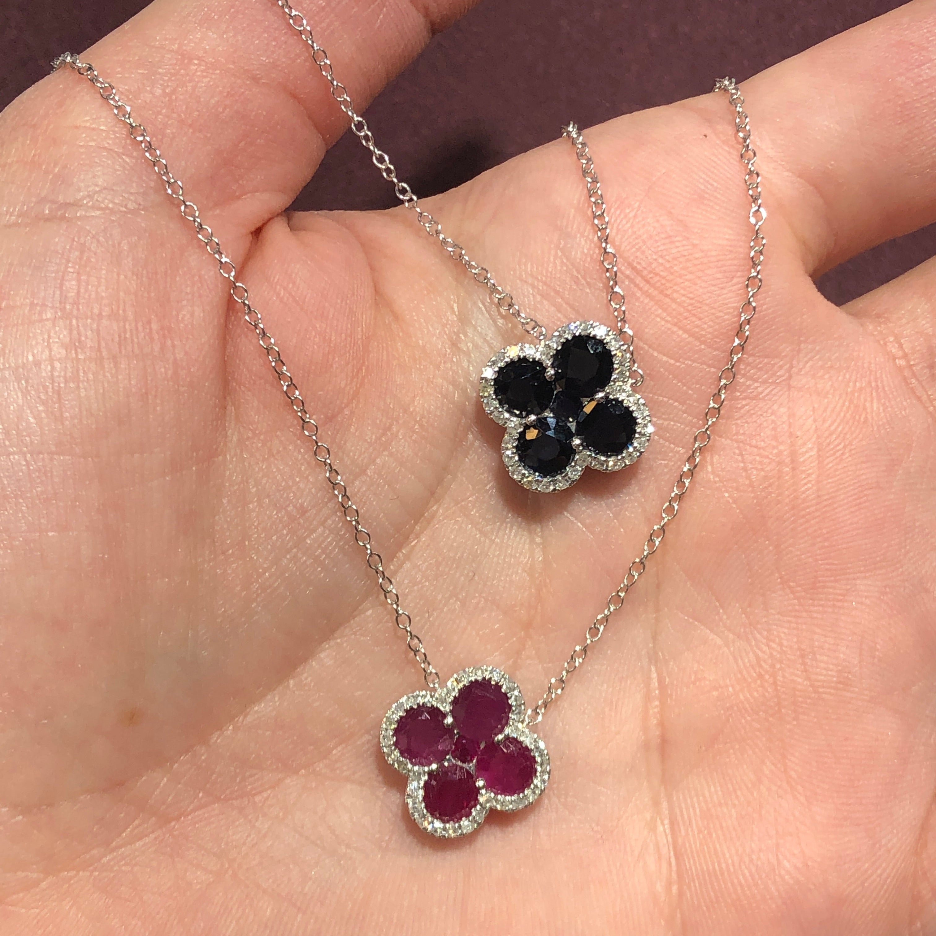 Gio Gemstone Flower Necklace