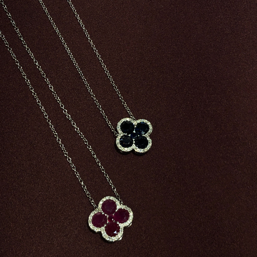 Gio Gemstone Flower Necklace