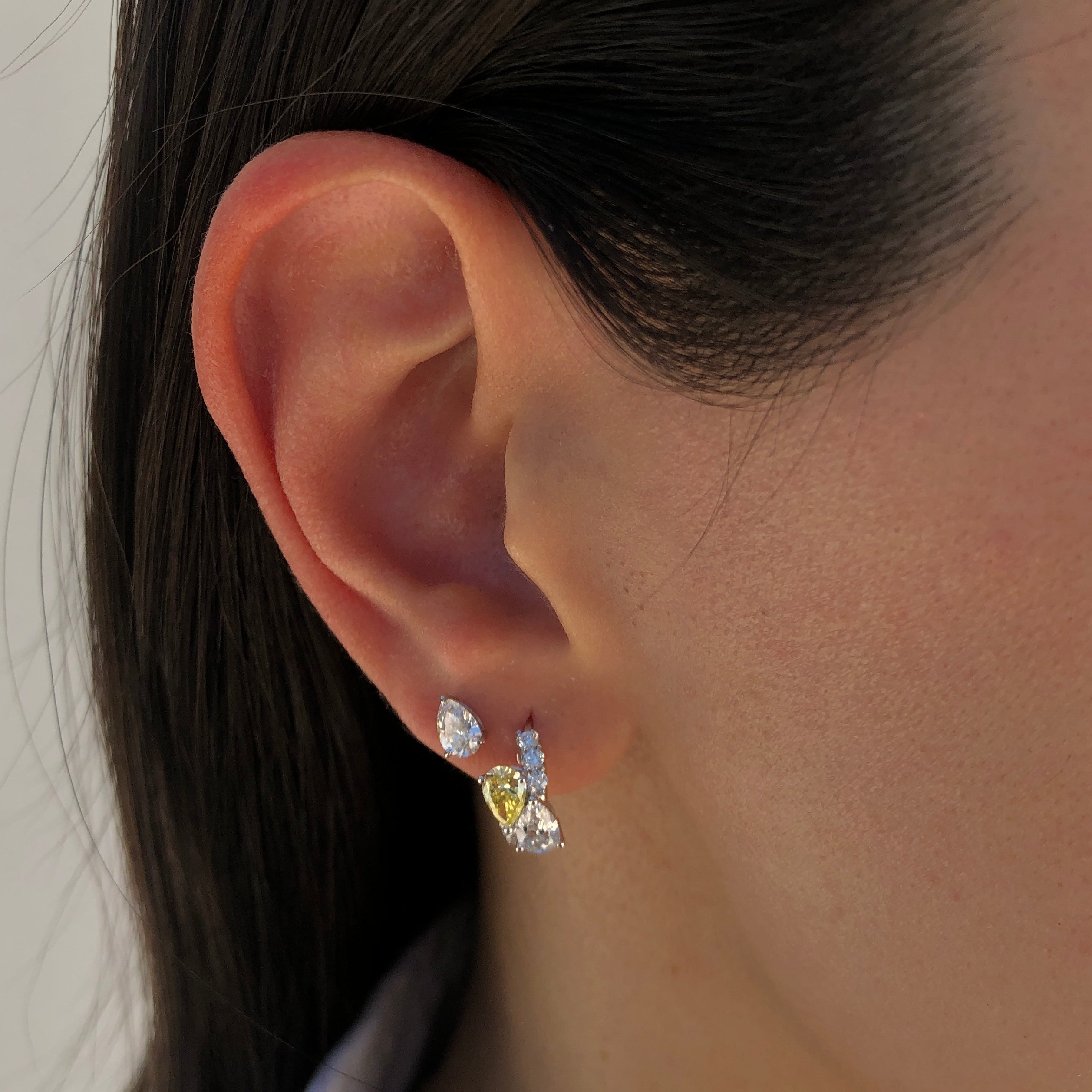 Love Story Yellow Diamond Hoops
