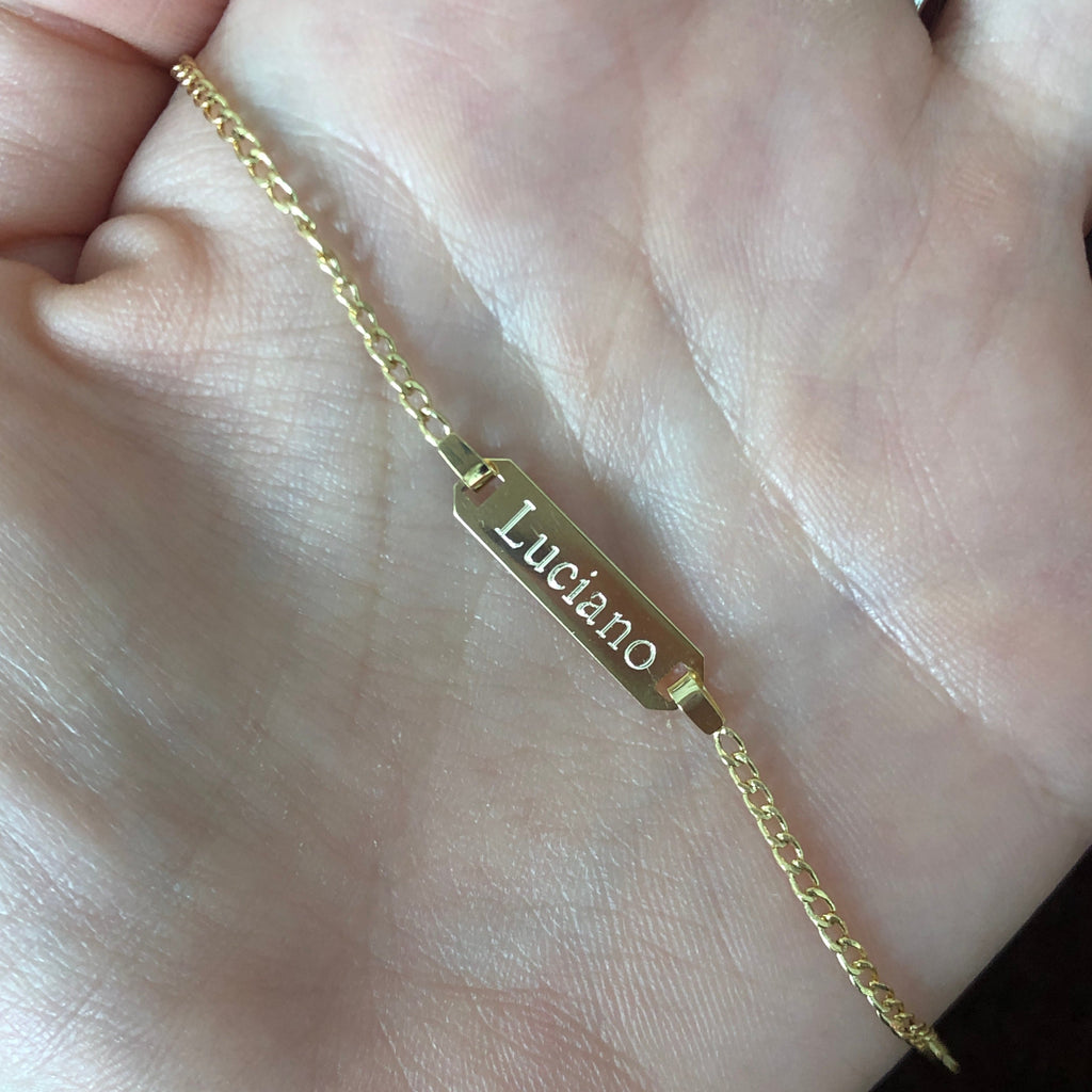ABC Plate Gold Bracelet