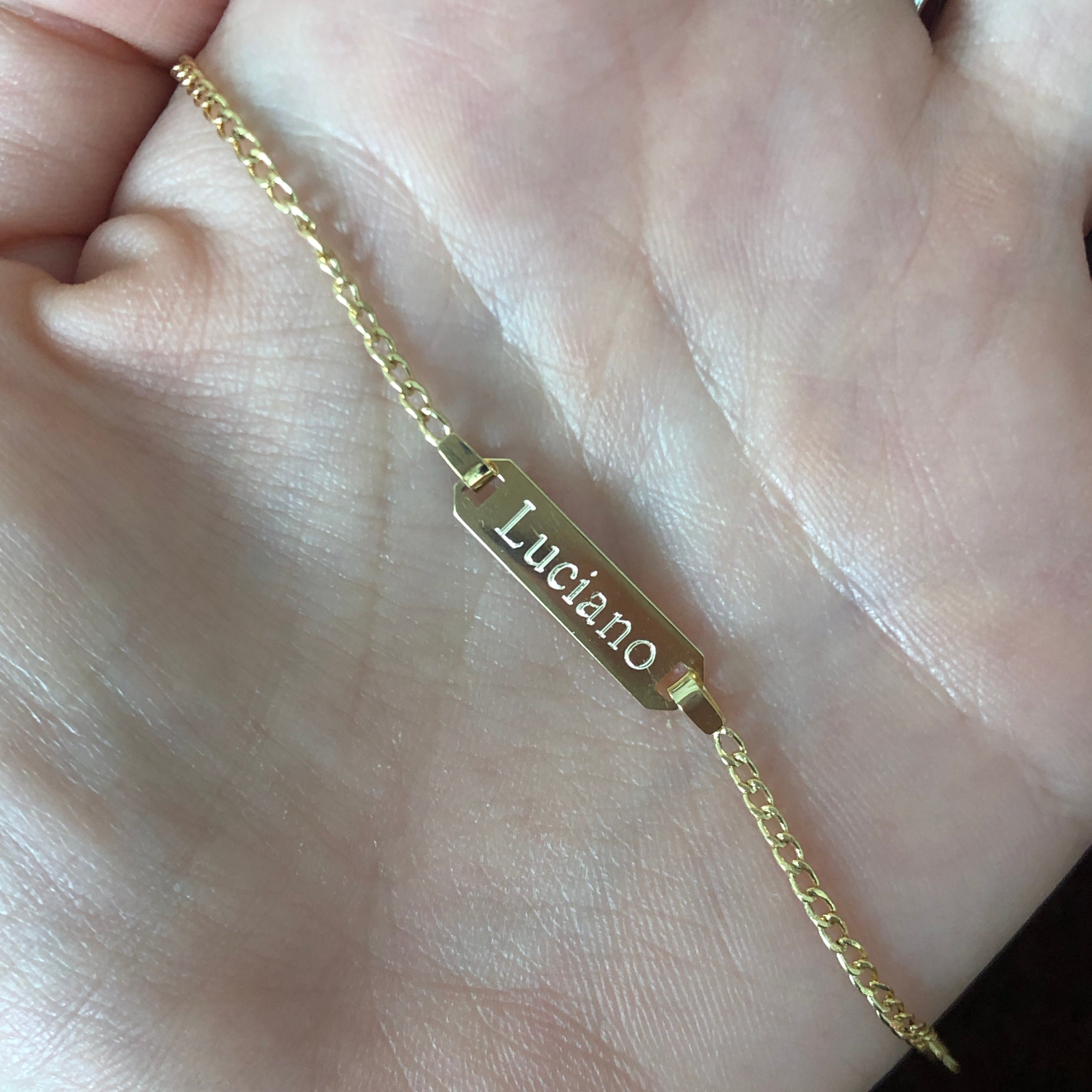 ABC Plate Gold Bracelet