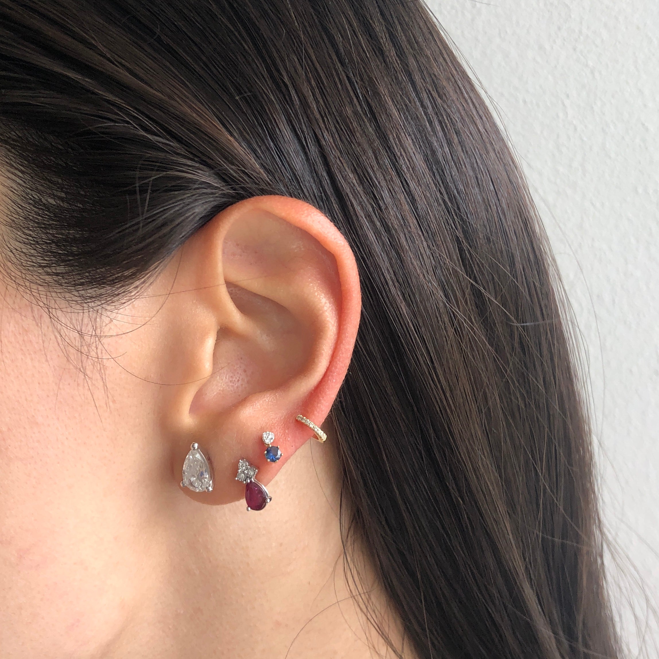 Lume Mini Gemstone and Diamond Earrings