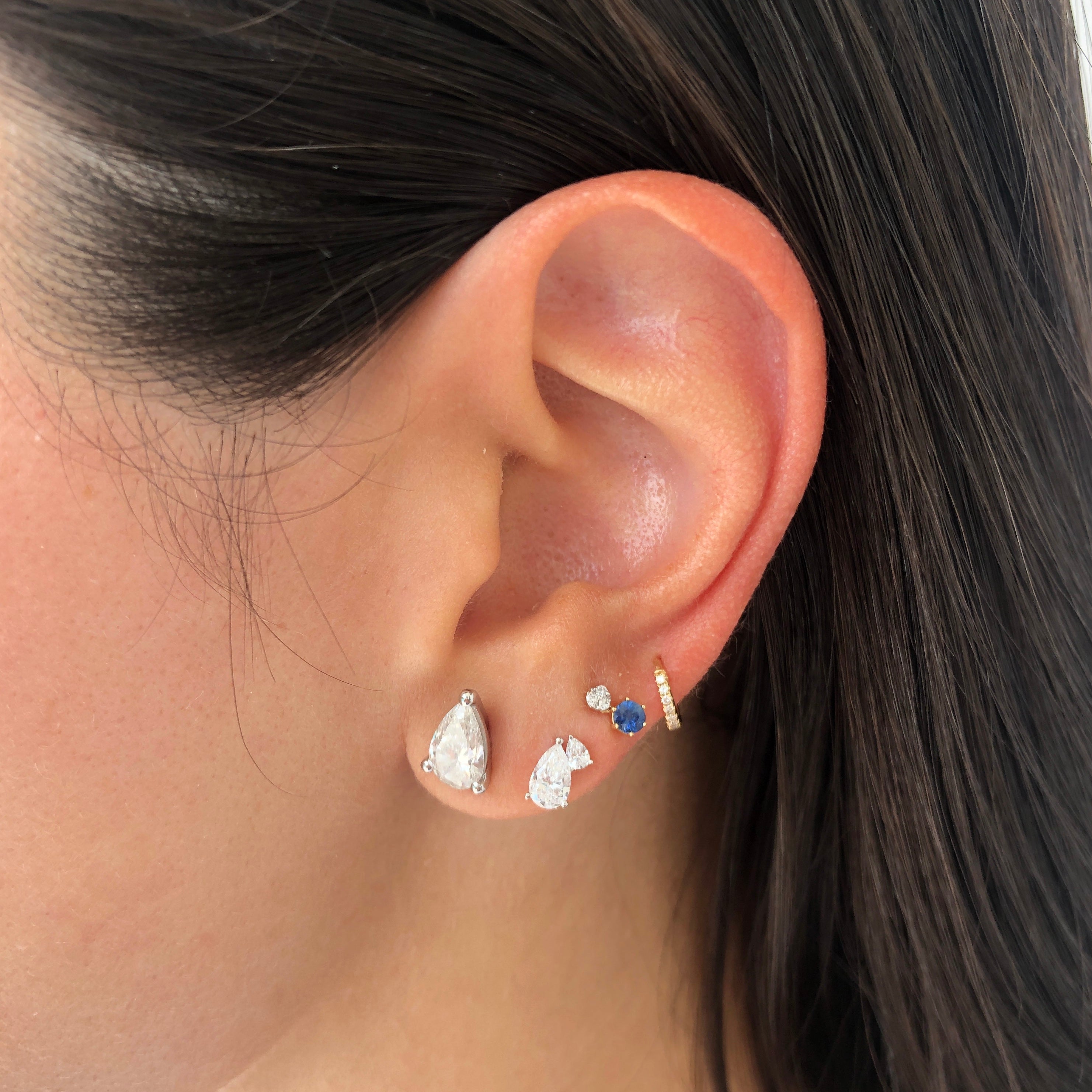 Izabel Double Pear Diamond Studs