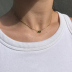 Small Gianna Solitaire Emerald Necklace