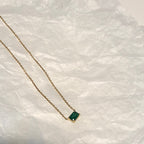 Small Gianna Solitaire Emerald Necklace
