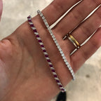Roman Duo Gemstone and Diamond Tennis Bracelet
