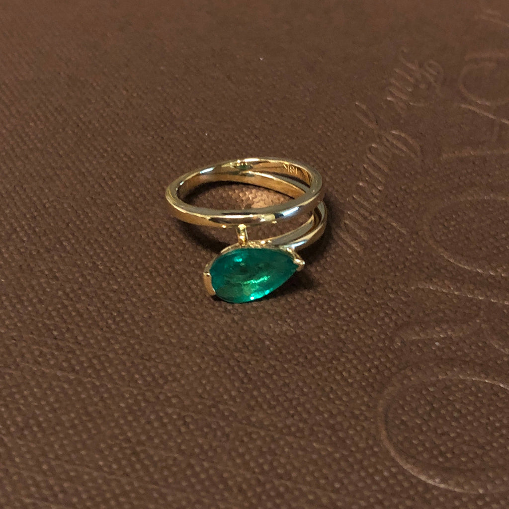 Maine Pear Gemstone Ring