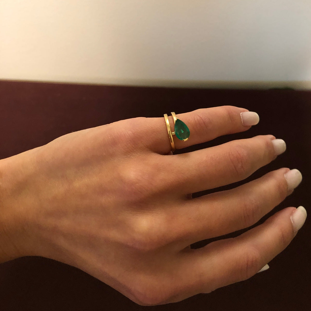 Maine Pear Gemstone Ring