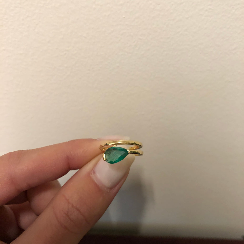 Maine Pear Gemstone Ring