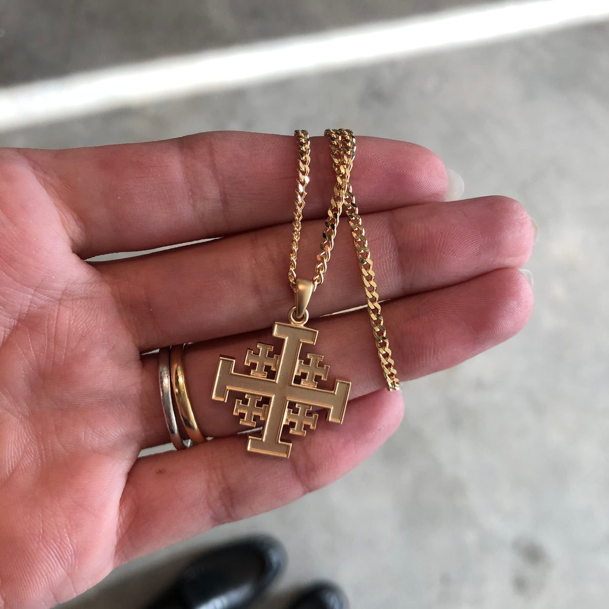 Jerusalem Gold Cross Pendant