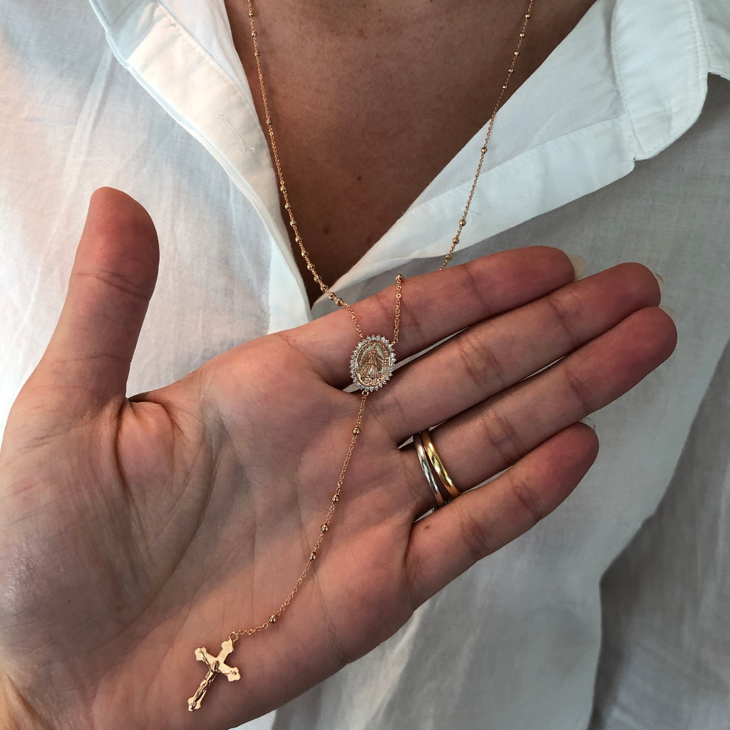 Venerdi Gold Ball and Halo Rosary