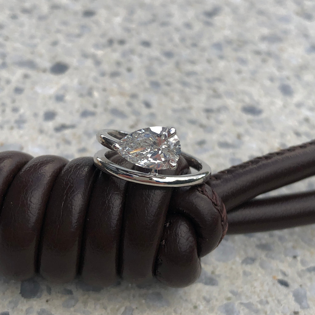 Maine Pear Diamond Ring