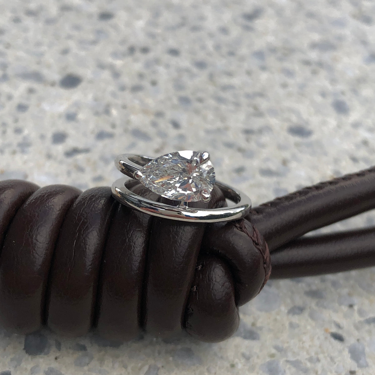 Maine Pear Diamond Ring