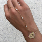 Montana Irregular Gemstone and Diamonds Hand Chain