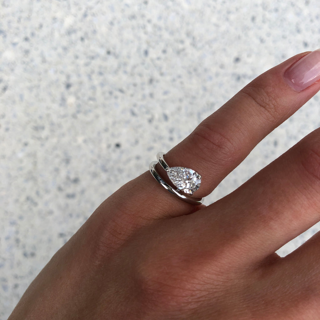 Maine Pear Diamond Ring