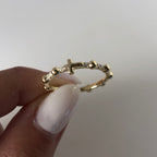 Rosary Gold and Diamonds Ring