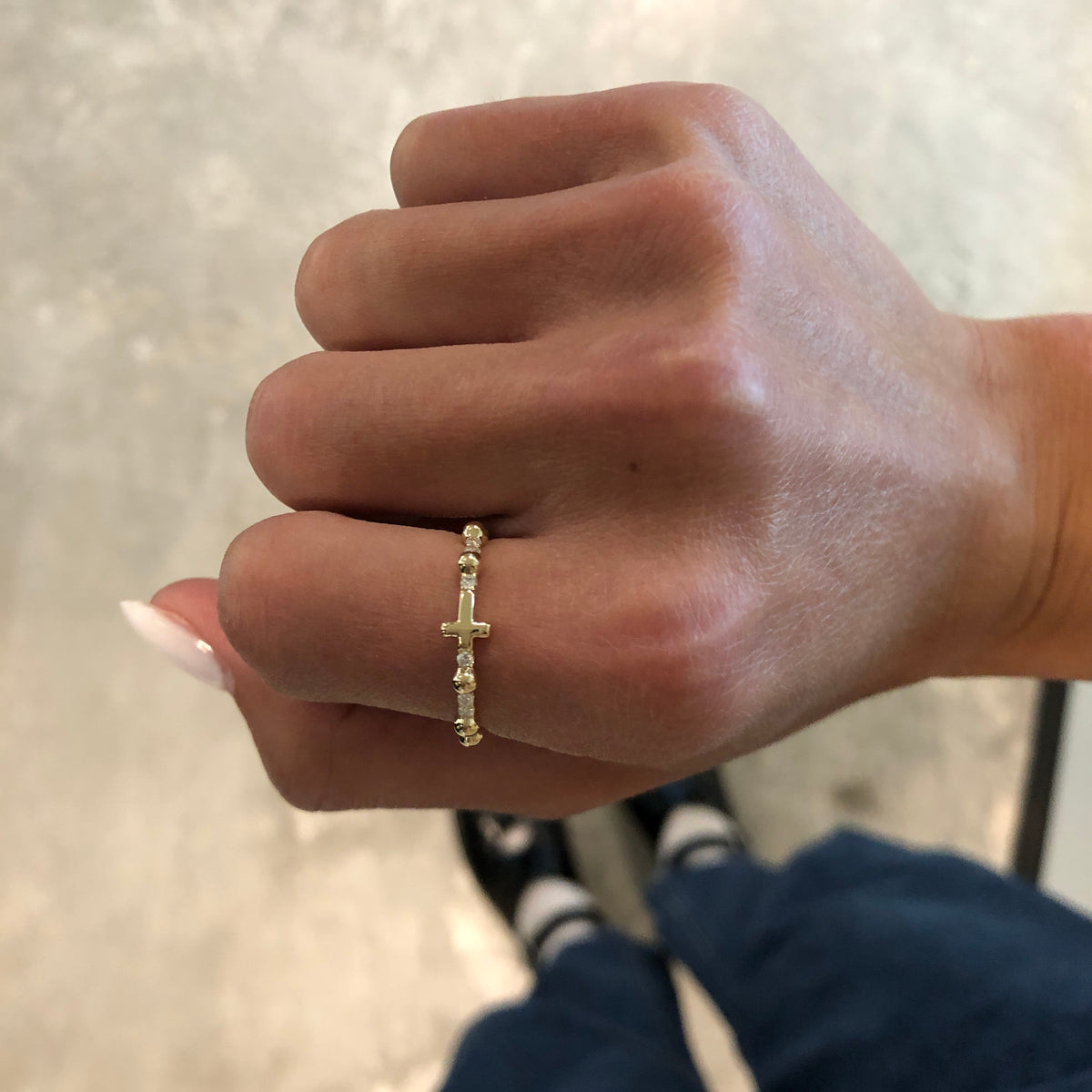 Rosary Gold and Diamonds Ring