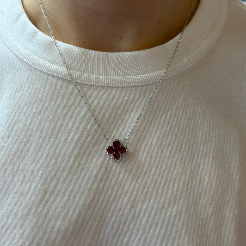 Gio Gemstone Flower Necklace