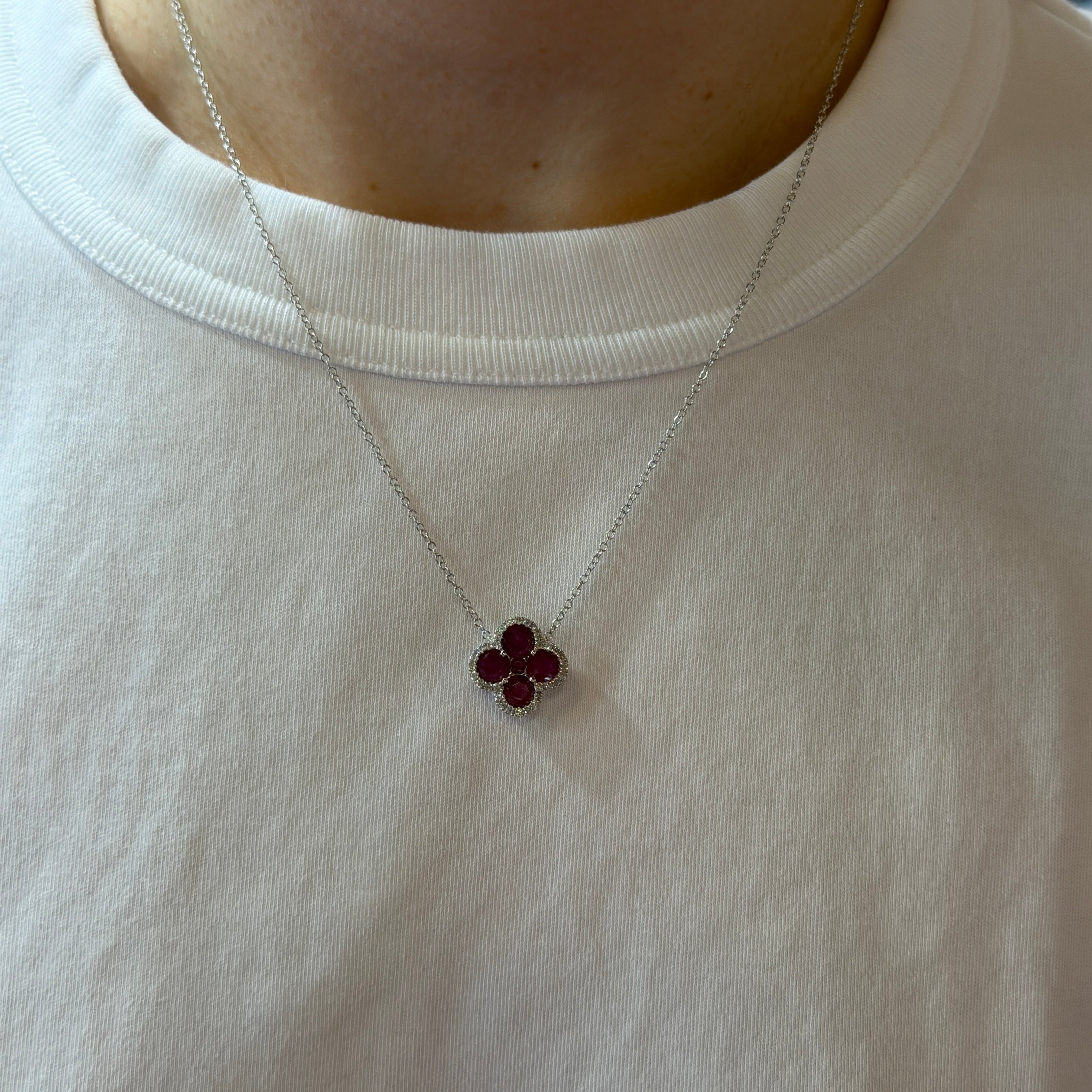 Gio Gemstone Flower Necklace