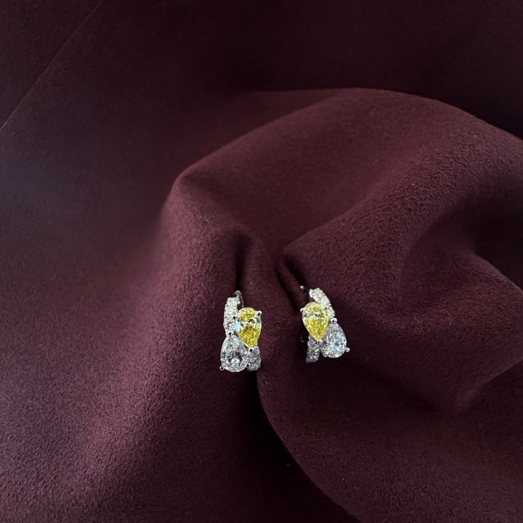 Love Story Yellow Diamond Hoops