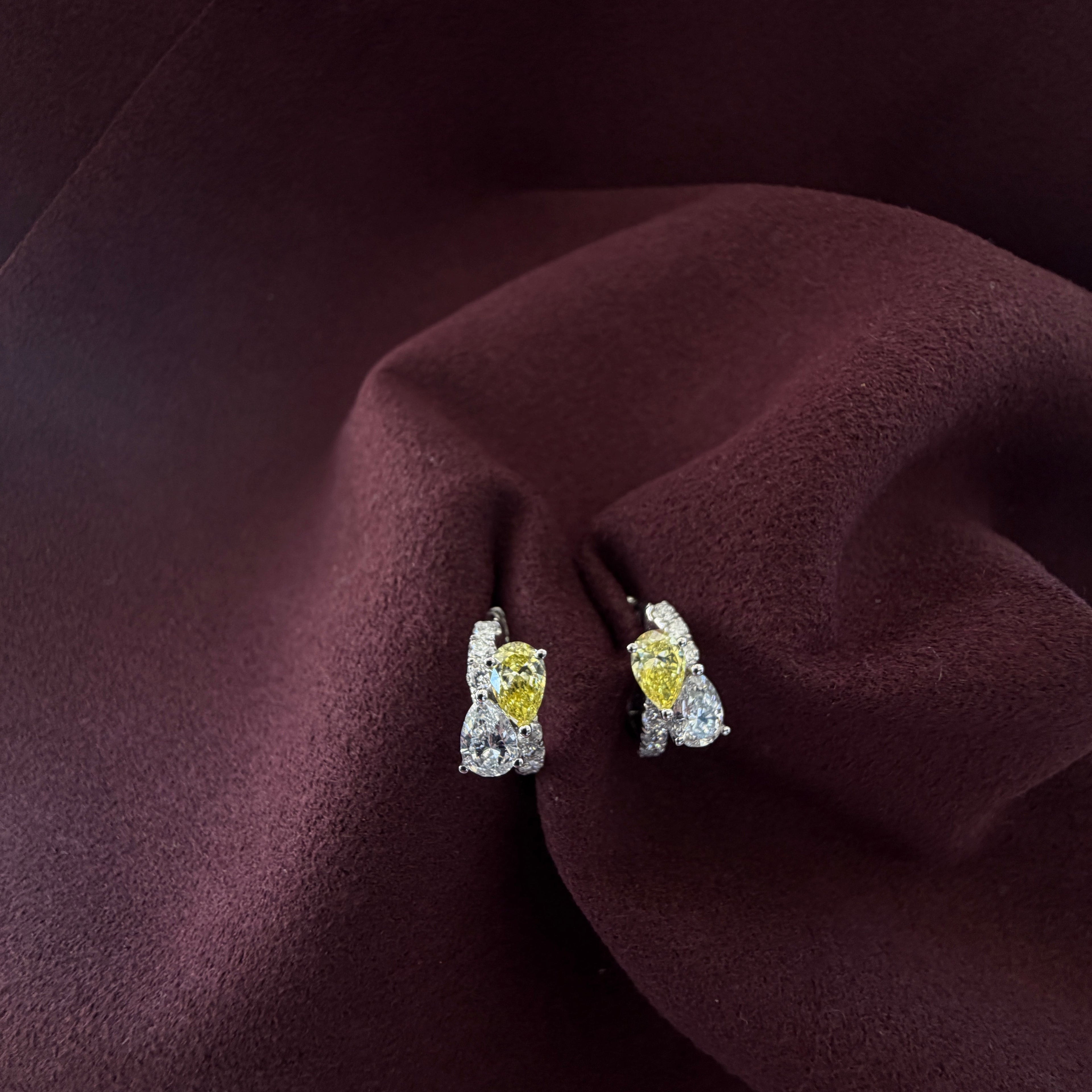 Love Story Yellow Diamond Hoops