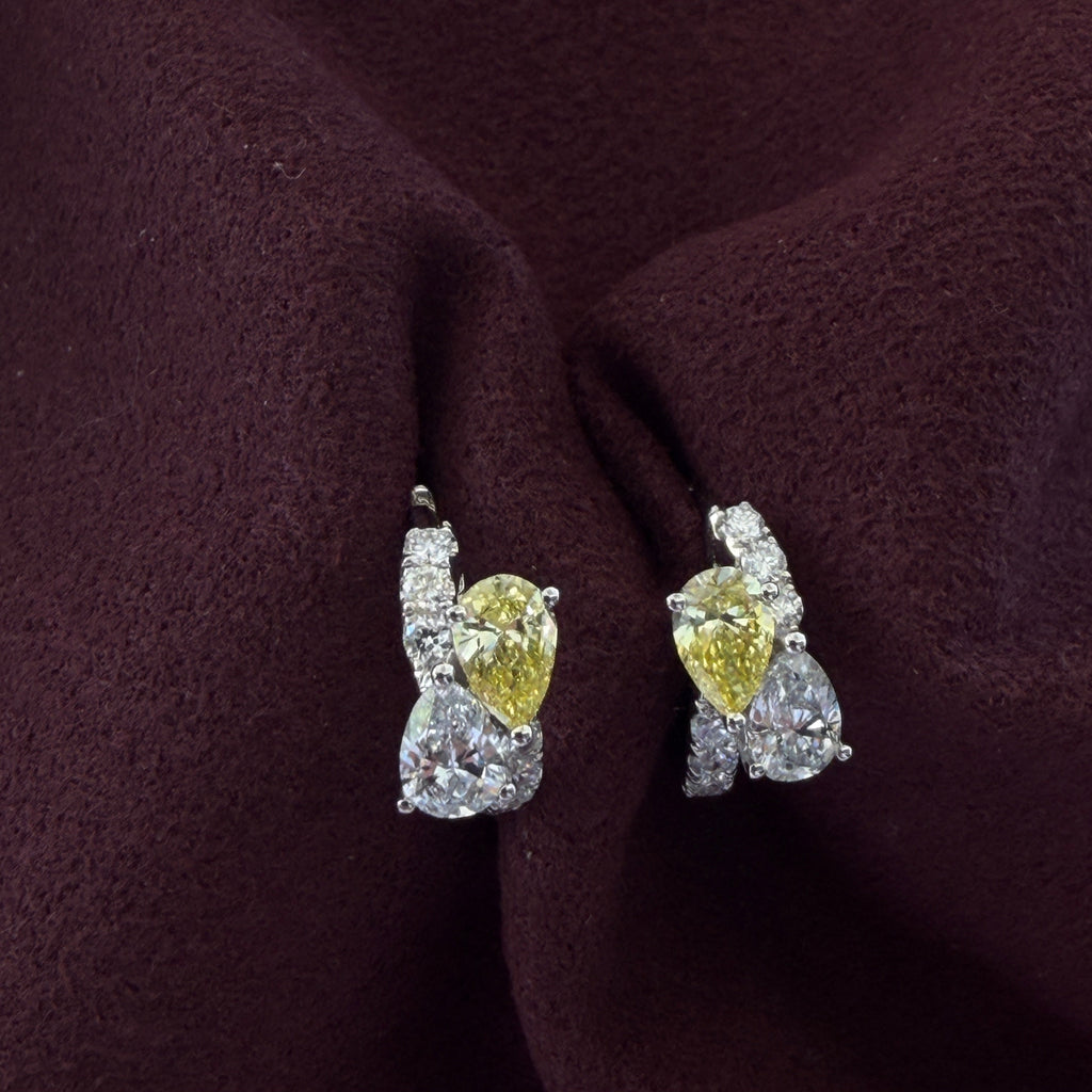 Love Story Yellow Diamond Hoops