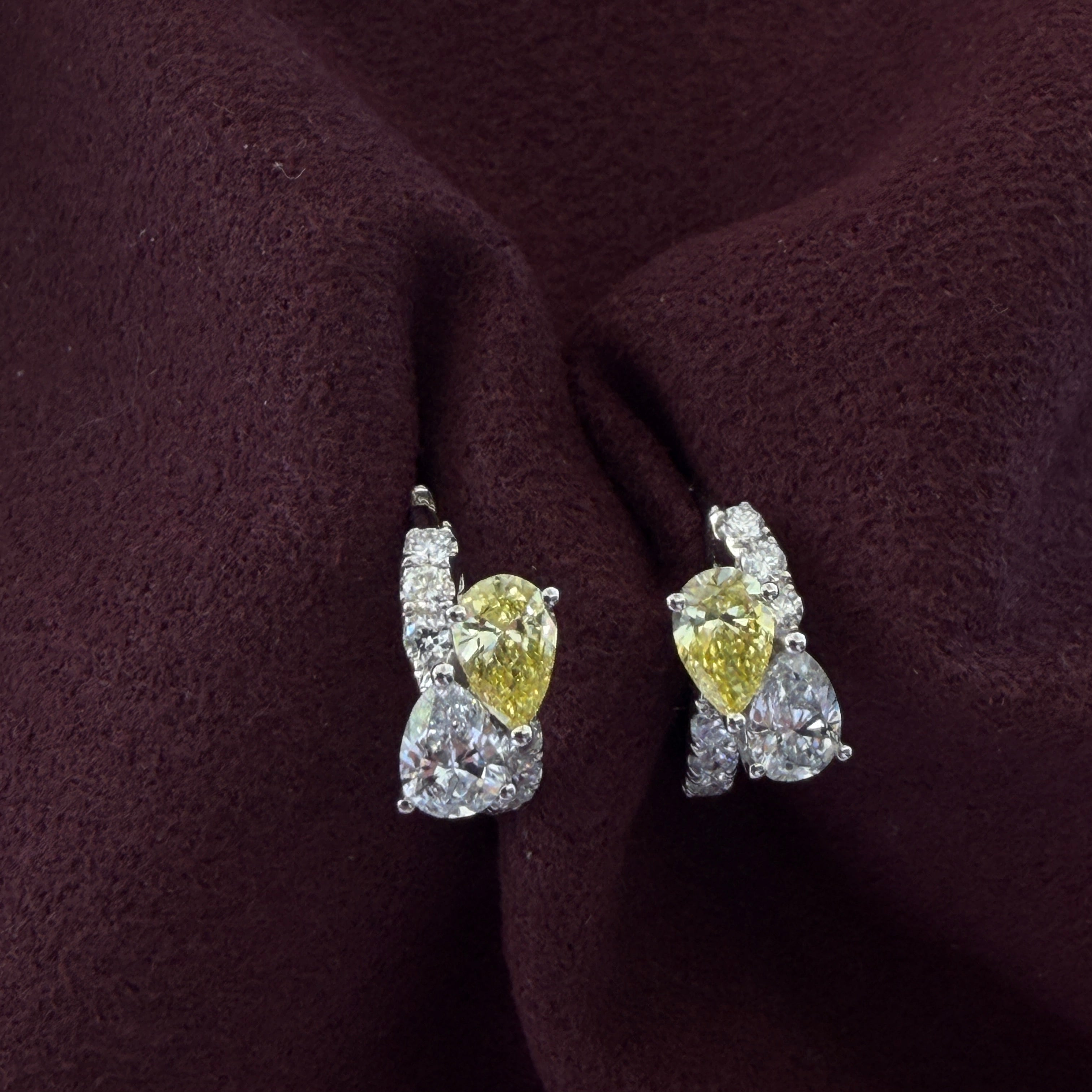 Love Story Yellow Diamond Hoops