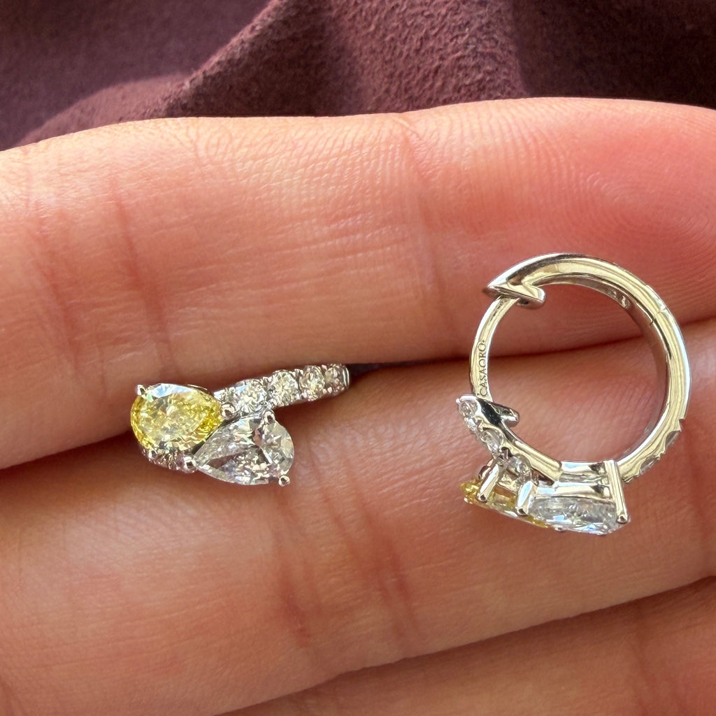 Love Story Yellow Diamond Hoops