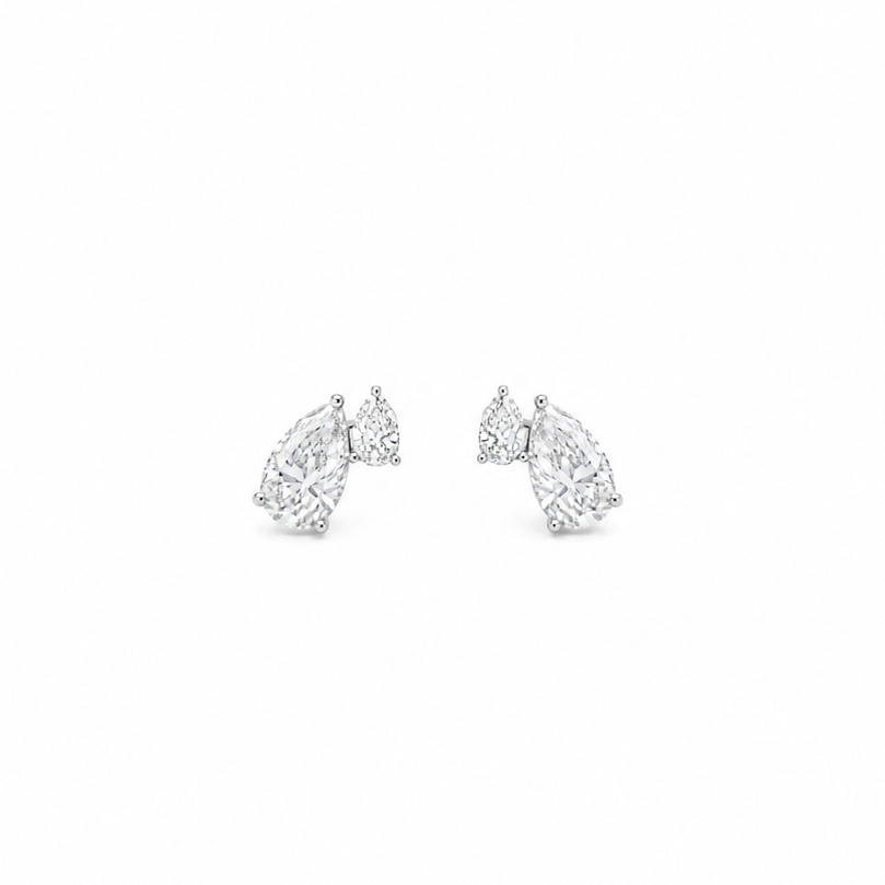 Izabel Double Pear Diamond Studs